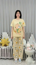 Cute Stitch Print 3-Piece Sleepwear & Pyjama Set (T-Shirt, Long Pants & Shorts)