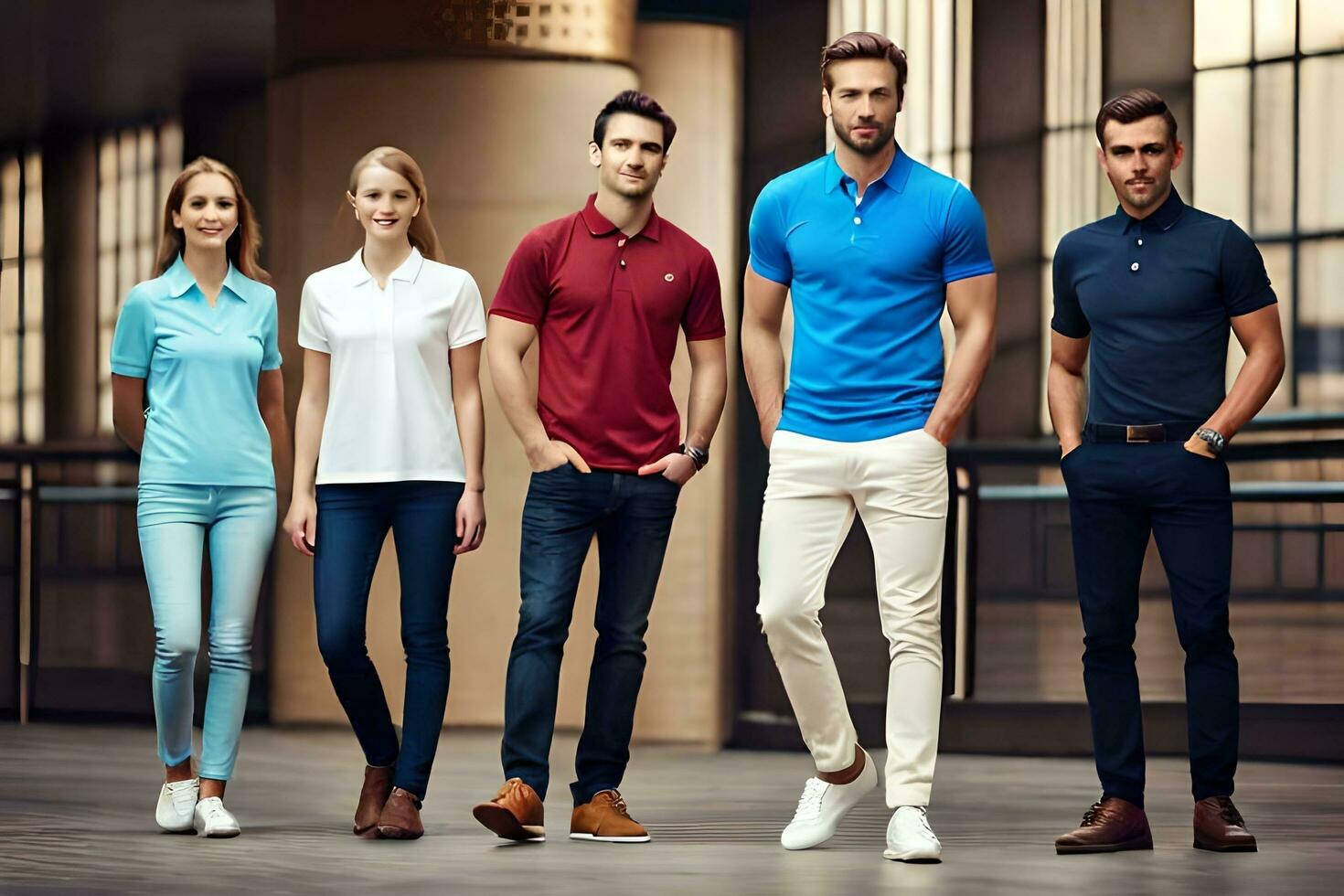 a-group-of-people-wearing-different-colors-of-polo-shirts-ai-generated-free-photo